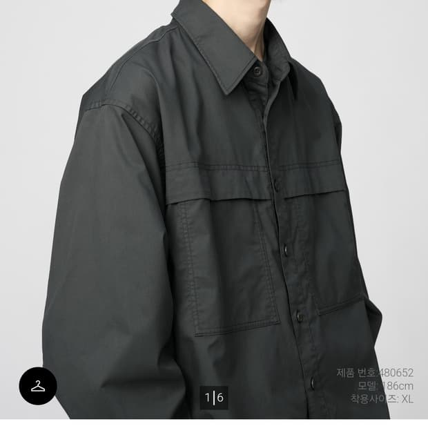 유니클로u 셔츠 다크그레이M