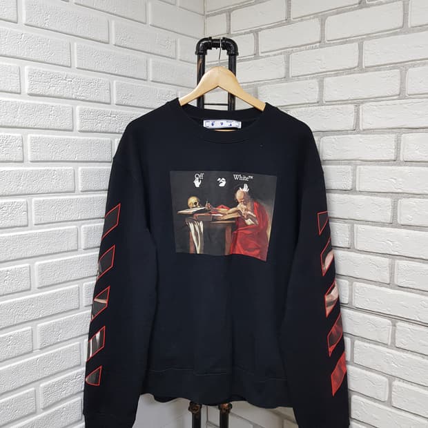[xxl/정품] 오프화이트 카라바조 블랙 맨투맨 티셔츠