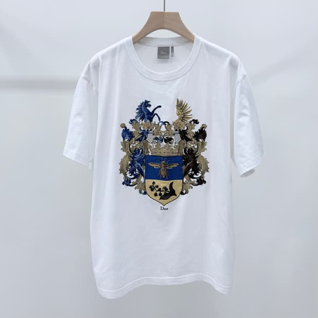 [S+급/2XL] 26SS 디올 블라종 프린트 반팔 티셔츠 화이트