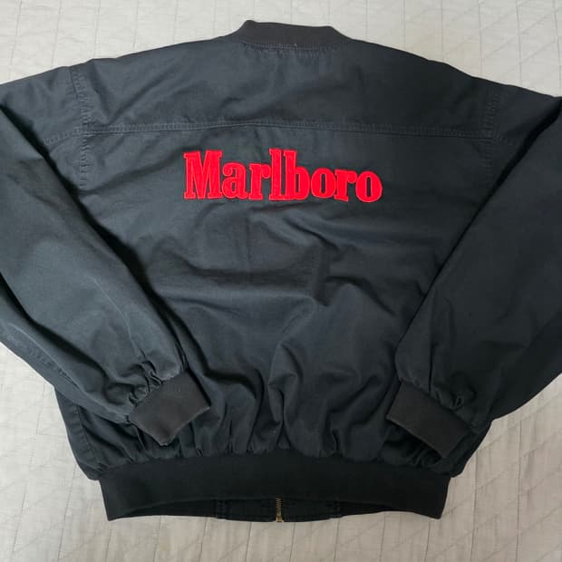 [XL] 90s 빈티지 말보로 리버시블 봄버 자켓 블랙/레드 시보리
