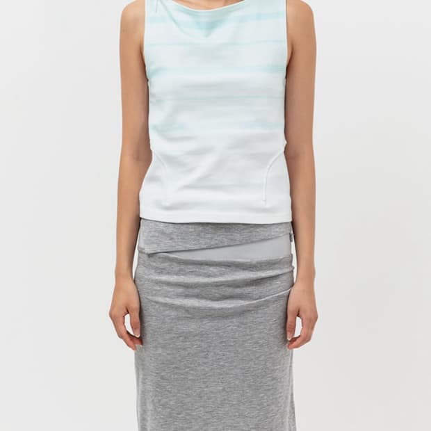 울리카상투스 stripe sleeveless pale green M