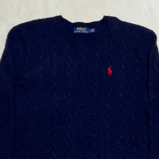 M 폴로랄프로렌 여성용 캐시미어 케이블 니트