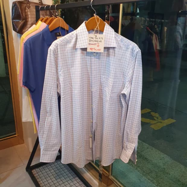 신품가 30만원 보그너 새상품 멀티컬러 체크 셔츠 XL