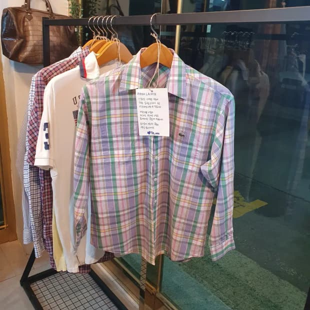 라코스테 여성 멀티컬러 체크셔츠