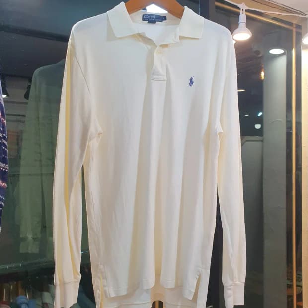 실사이즈 XL 폴로 랄프로렌 네이비포니 아이보리 컬러 카라티 피케티