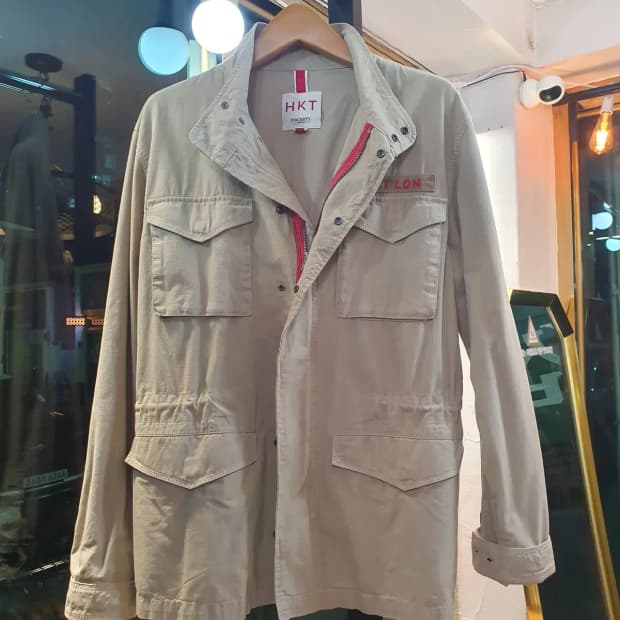 해켓 헤켓 베이지 컬러 사파리 멀티포켓 자켓 실사이즈 XL