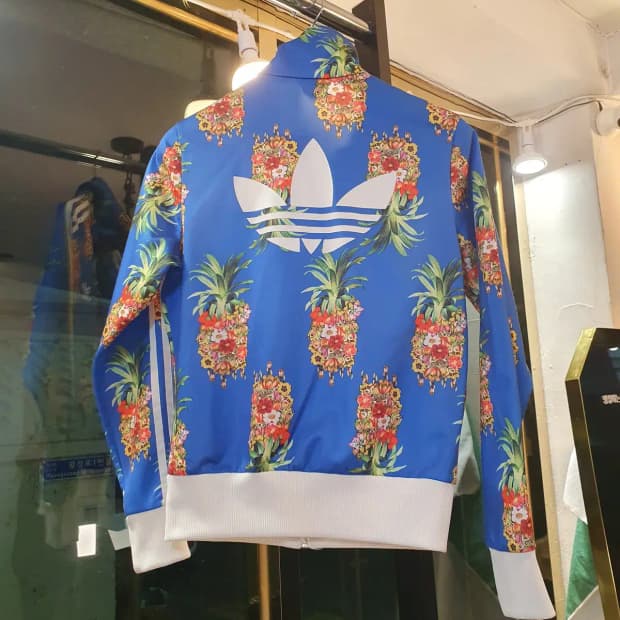 올드스쿨 아디다스 파인애플 파이어버드 트랙탑 저지 자켓 100사이즈