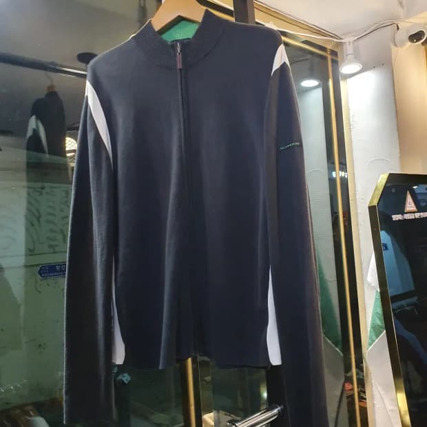 버버리 골프 L사이즈 메이드 인 이태리 이탈리아 배색 집업 저지