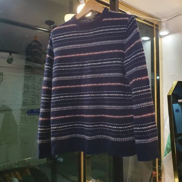 헨리코튼 실사이즈 100 클래식 올드스쿨 페어아일 패턴 니트