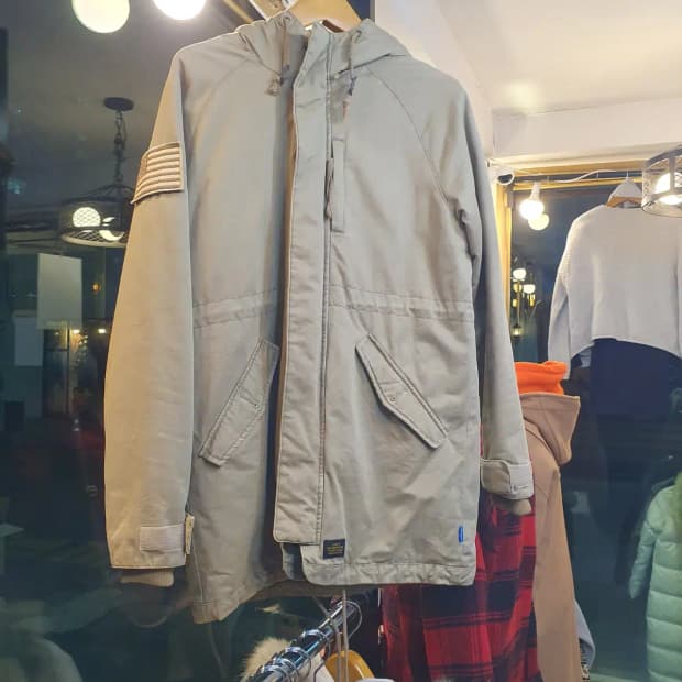 일본 스트릿 브랜드 라파예트 양털 쉐르파 뽀글이 성조기 패치코트 L사이즈