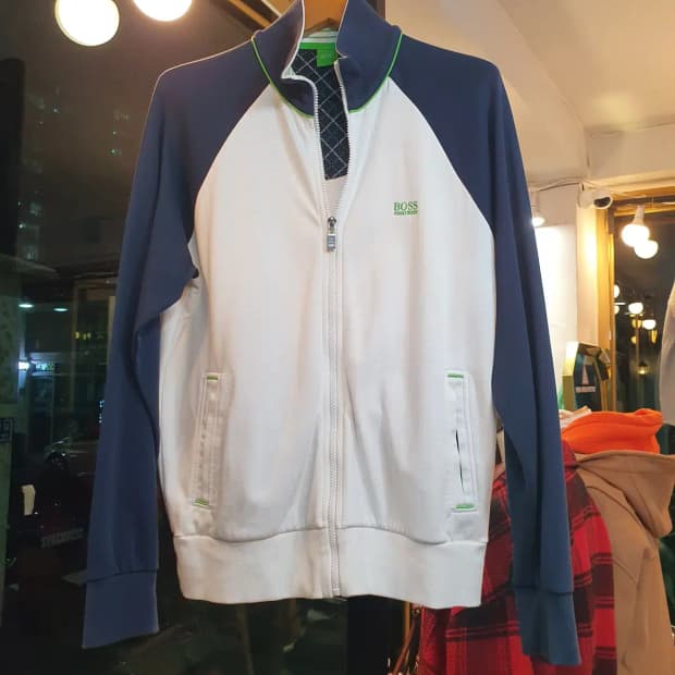 휴고보스 컬러블록 클래식 로고 자수 집업 자켓 L사이즈