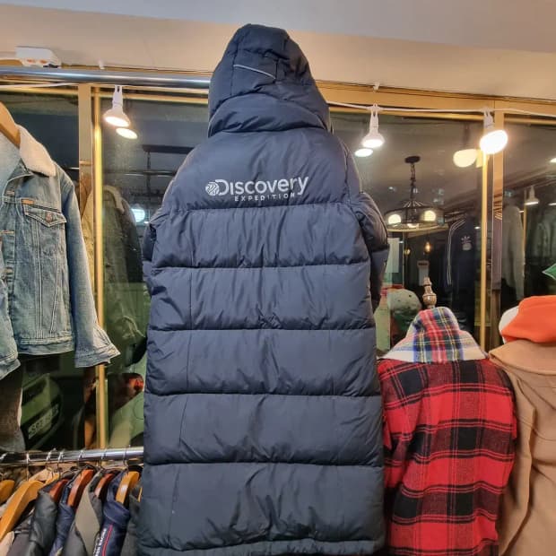 새상품급 95사이즈 디스커버리 최고급 대장급 끝판왕 오리털 덕다운 패딩