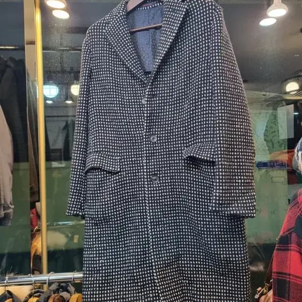 더지지 이탈리아 이태리 실사이즈 100 체크 컬러포인트 싱글코트