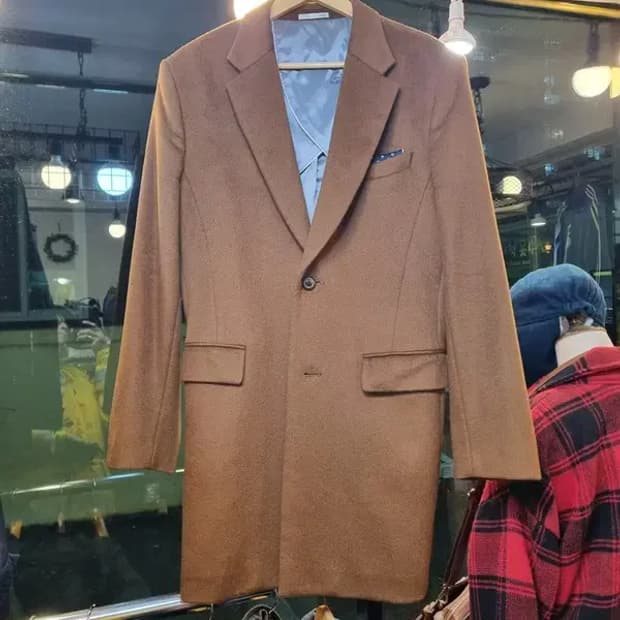 지오지아 실사이즈 100 캐시미어 울 혼방 코트