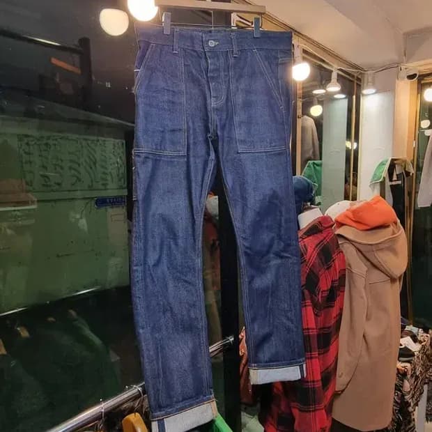 프리즘웍스 쿠로키 원단 최고급 셀비지 L사이즈 워크웨어 청바지