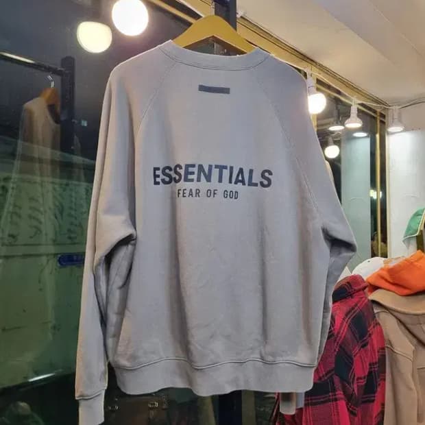 피어오브갓 에센셜 피오갓 실사이즈 XL 브릭그레이 로고 맨투맨