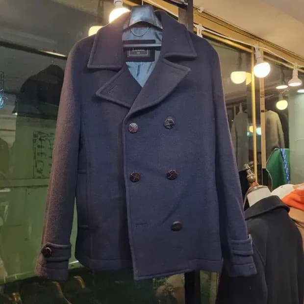 라코스테 울 혼방 더블 피코트 105사이즈