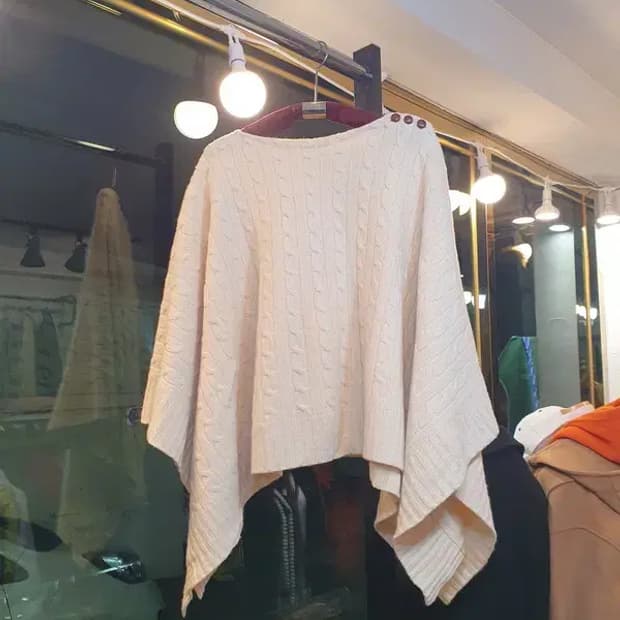 폴로랄프로렌 캐시미어 20% 울 혼방 케이프 망토