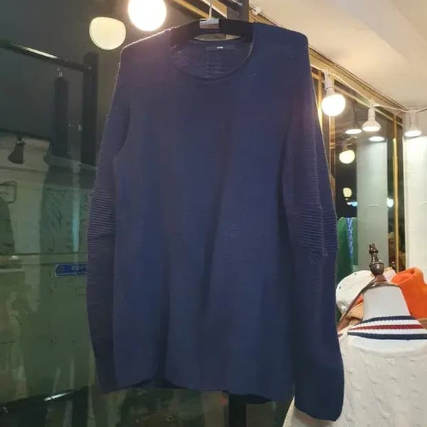 시스템 울 알파카 혼방 대장급 클래식 니트 100사이즈