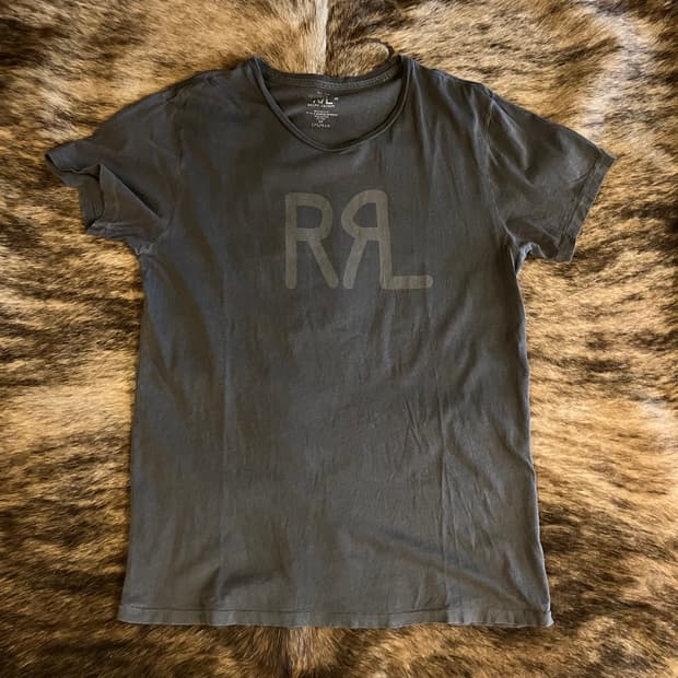 R.R.L 로고 하프셔츠 M