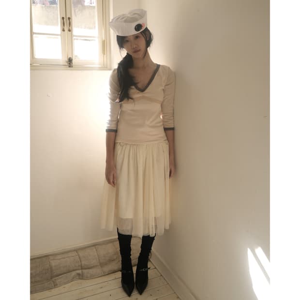 인앤양인하모니 스커트 아이보리 Tulle skirt