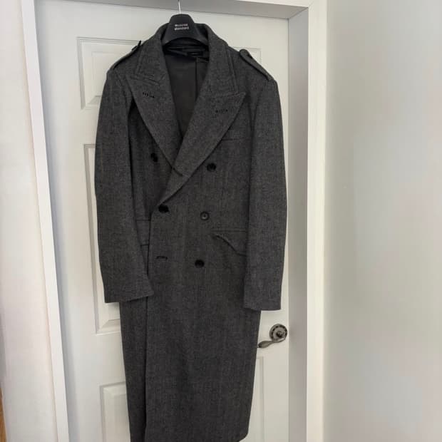 피크드 라펠 헤링본 코트 / 54 ( 2xl 110 )