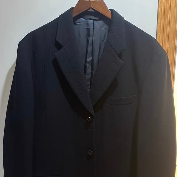Issey Miyake]  빈티지 시어서커 텍스처 울 블레이저