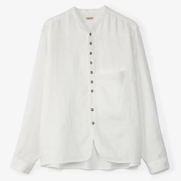 캐피탈 KAPITAL 거즈 린넨 헤링본 스탠드 페니 셔츠