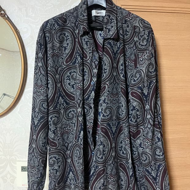 Ginghambus 페이즐리 패턴 셔츠 100