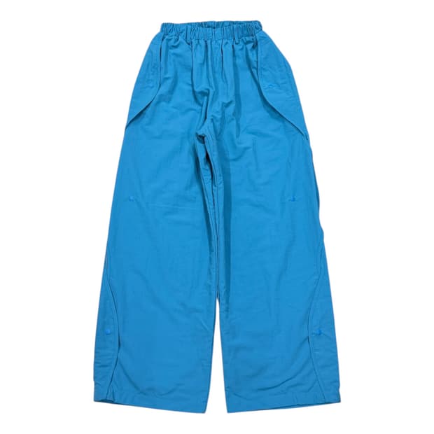 빈티지 와이드 버튼 디테일 트랙팬츠 바지 블루