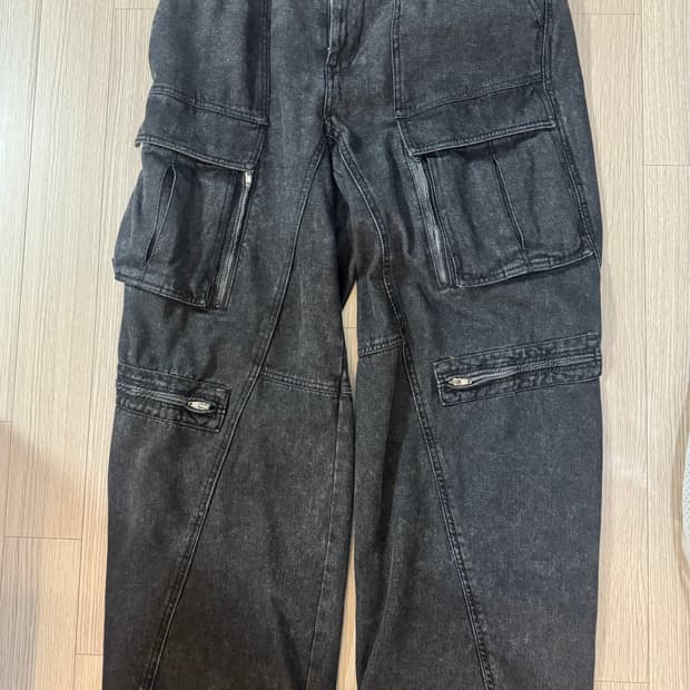 준지 흑청 카고팬츠