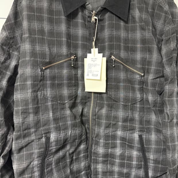 [4] 폴리테루 리버시블 블루종 라미체크 올리브 블랙 화이트 체크