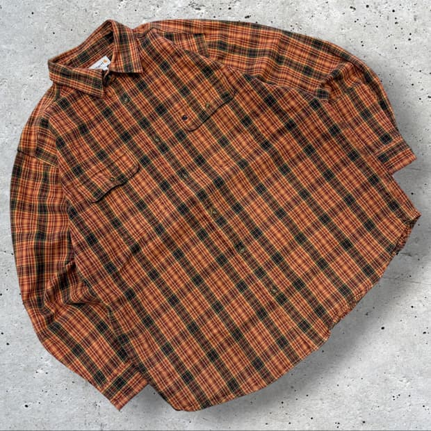 [XL] 12FW 칼하트 오렌지 체크 셔츠 B244