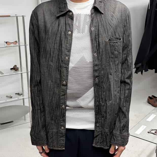 글램 링클 데님 셔츠