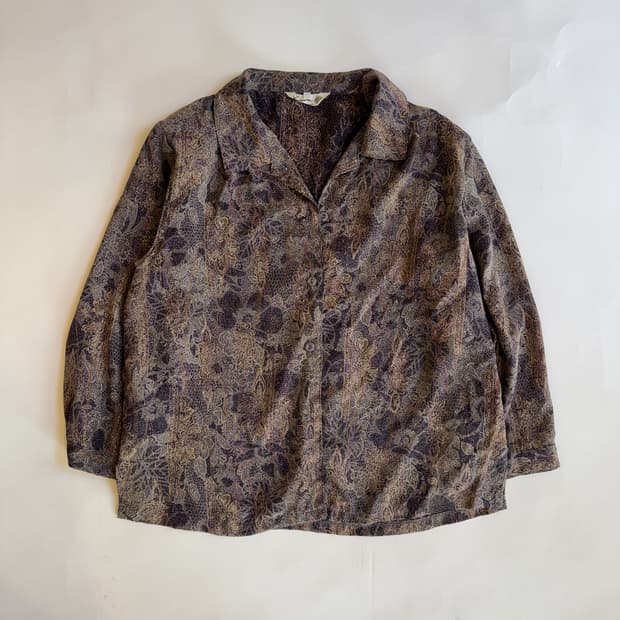 BROWN PAISLEY PATTERN LONG SLEEVE SHIRT