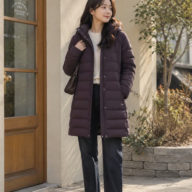 코오롱 스포츠 여성 구스다운 패딩 100