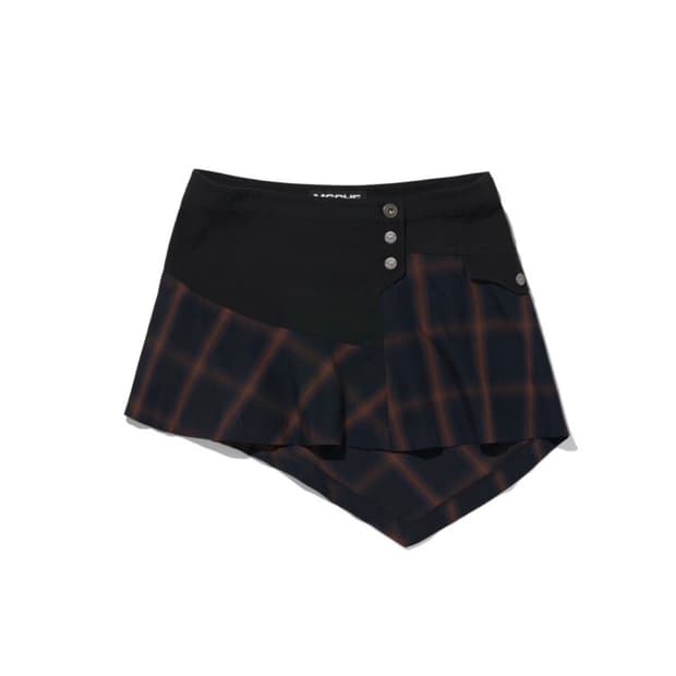미스치프 ASYMMETRIC TWO-TONE MINI SKIRT