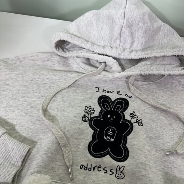 OS 키르시 오버핏 오트그레이 스웻코튼 크롭후드티