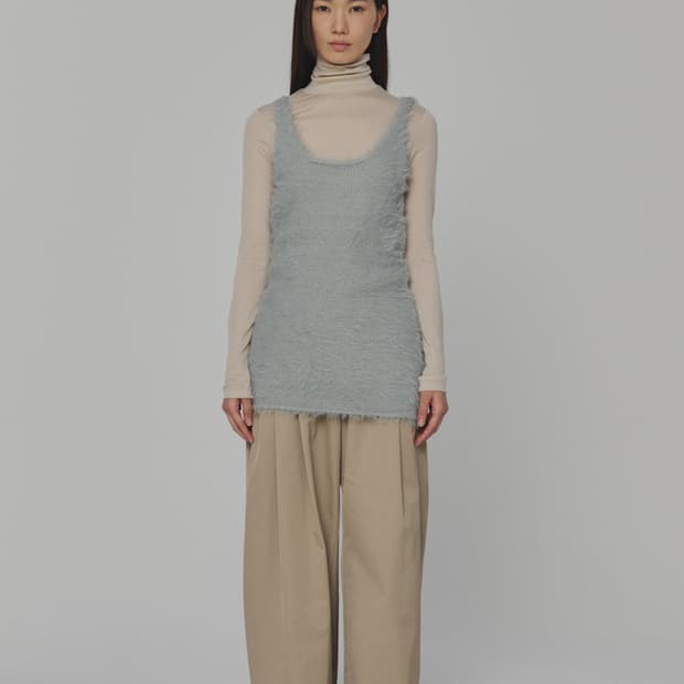 아모멘토 Shaggy Kint Dress Light Mint