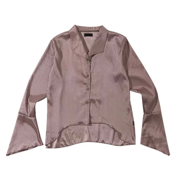 애즈온 ASYMMETRIC STRIPE SHIRT