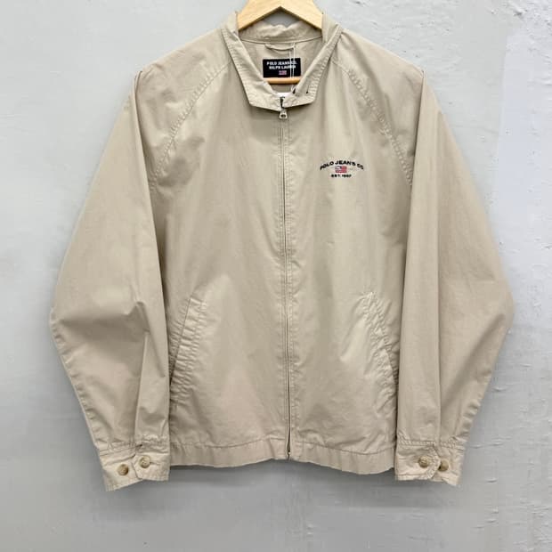폴로 진스 00s 하이넥 블루종 자켓