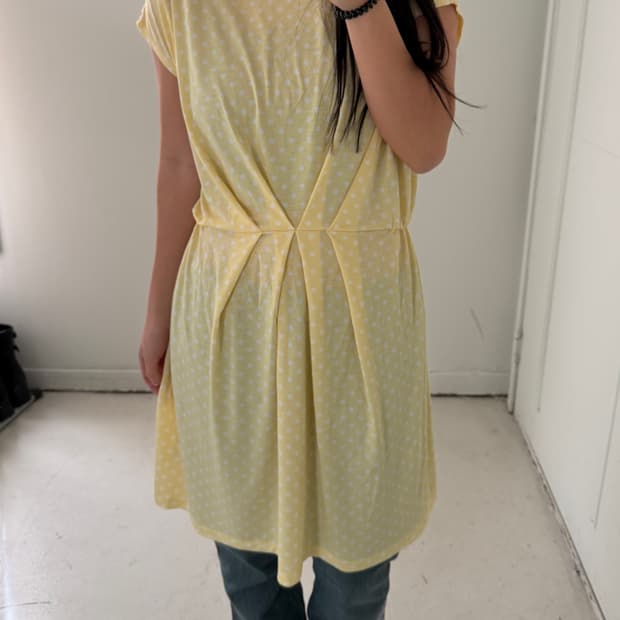 일본빈티지 엘로우 도트 원피스