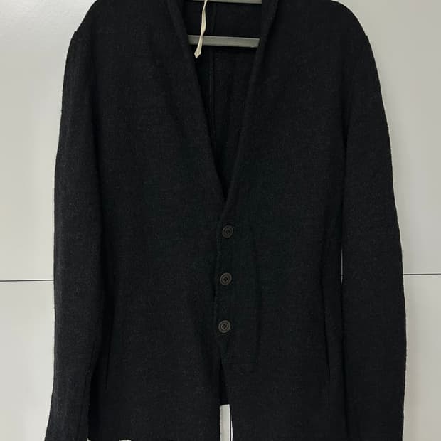 The Viridi Anne 축융 울 숄 카라 가디건