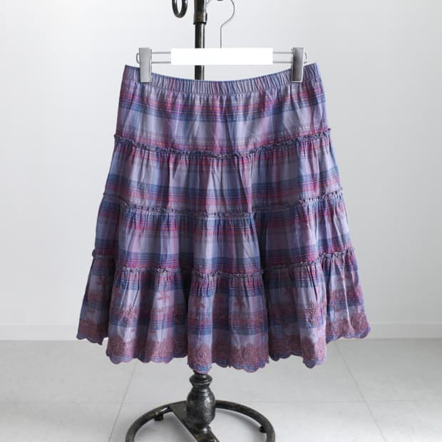 check shirring skirt