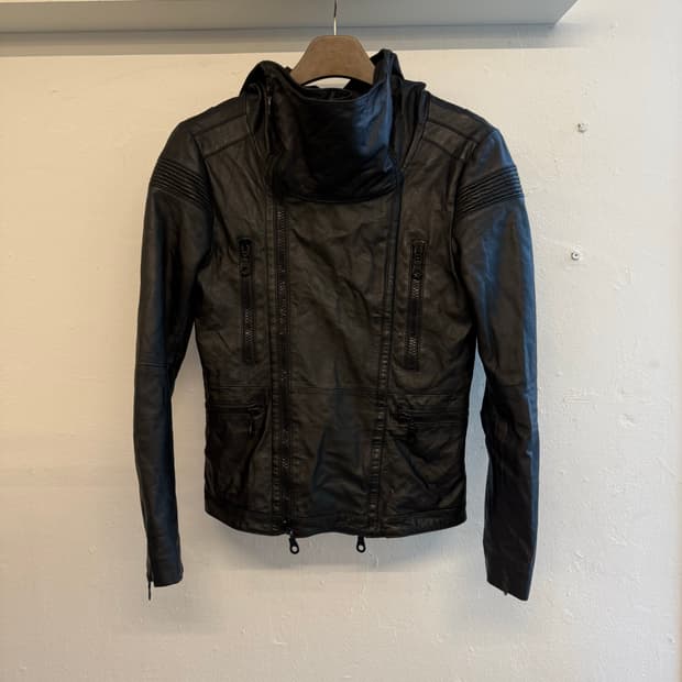 지에다 양가죽 후드자켓