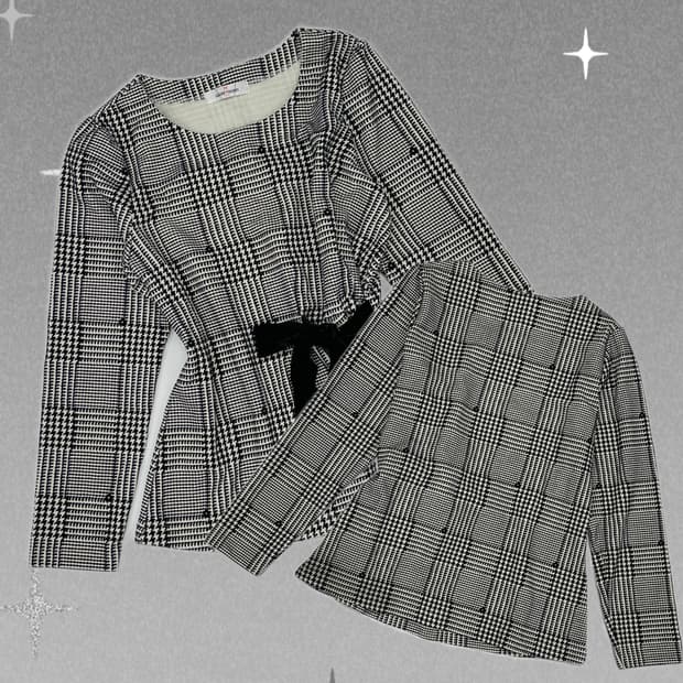 지뢰계 리본 포인트 블라우스 티셔츠 벨벳 패턴 고스로리 러블리 로맨틱