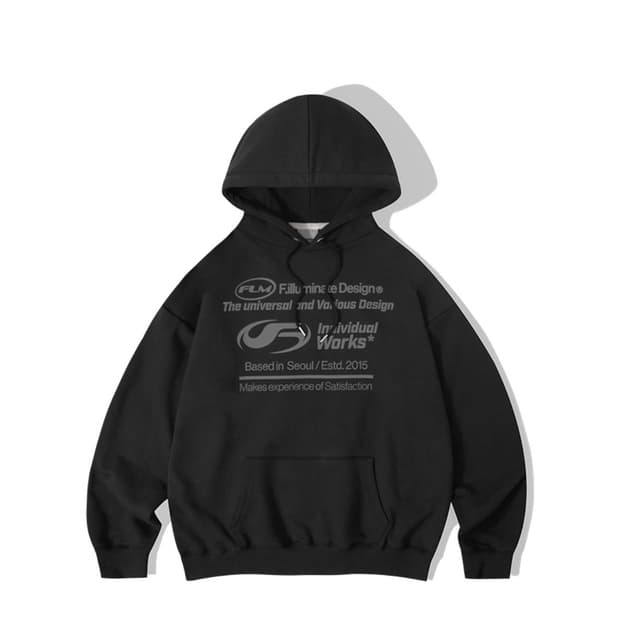 오버핏 액티브 로고 후디