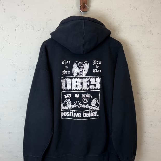 OBEY 오베이 빈티지 프린팅 후드집업