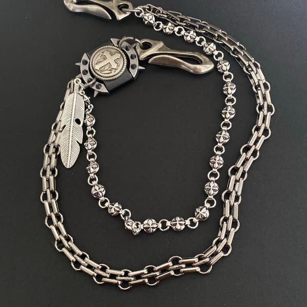 빈티지 크로스 팬츠 체인