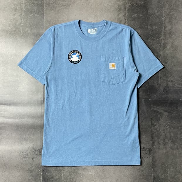 CARHARTT 칼하트K87 라이트블루 포켓 반팔 티셔츠 A01078